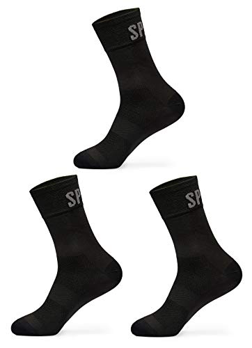 Spiuk Pack 3 UDS. Anatomic Largo CALCETIN, Adultos Unisex, Negro, T. 44/47