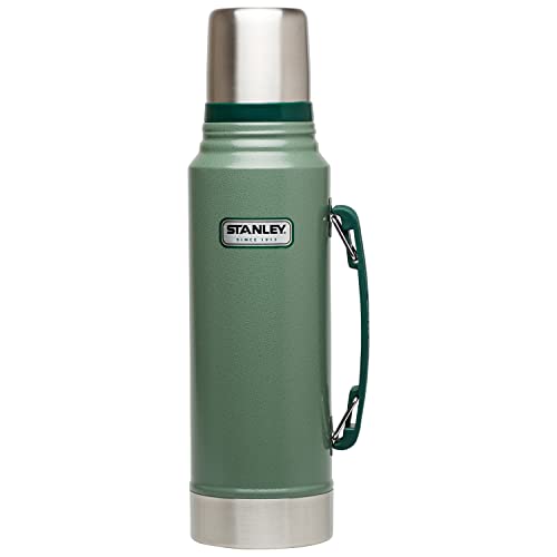 Stanley Classic Legendary Bottle 1L Hammertone Green - Botella Termica 1 Litro de Acero Inoxidable - Se Mantiene Caliente o Frío 24 Horas - Termo Cafe Sin BPA - Apto para Lavavajillas