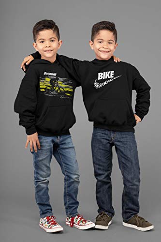 Sudadera con Capucha: Downhill Adrenaline - Pulóver para jóvenes Ciclistas Regalo Niños Niño Niña Bicicleta Bici BTT MTB BMX Mountain-Bike Deporte Sport Outdoor Cumpleaños Navidad Hoodie (164)