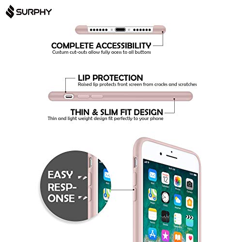 SURPHY Funda para iPhone 8 Plus iPhone 7 Plus Silicona Case, Carcasa iPhone 8 Plus /7 Plus Case, Fundas Silicona Líquida con Forro de Microfibra, Compatible con iPhone 7 Plus/8 Plus 5.5", Rosa