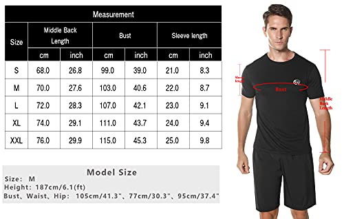 Sykooria Camisetas Manga Corta Hombre de Verano con SYK, Camiseta Deporte UPF 50+ Protección Solar UV,Secado Rápid Top Transpirable&Ligera Shirt Camiseta Cuello Redondo para Correr Fitness Ciclismo