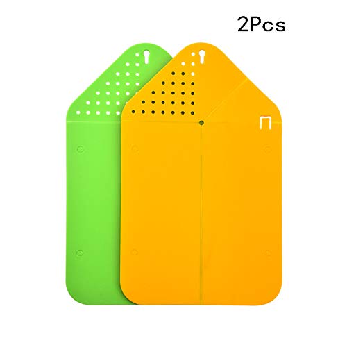 Tabla de Cortar Cocina Plástico Tabla de Cortar Plegable Multifuncional con Tamiz Integrado Tabla de Cortar Set Adecuado para Cocina, Picnic, lavar Frutas y Verduras y Cortar Verduras 2 Piezas