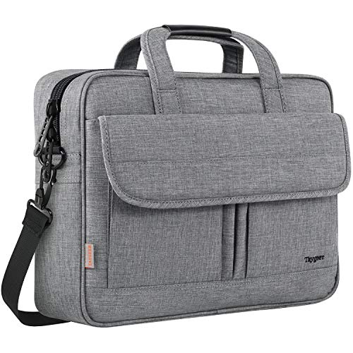 Taygeer Maletín Portátil 15.6 Pulgadas, Bandolera para Portátil Bolsa de Trabajo Comercial Impermeable Bolsa Maletín del Laptop Bolsa de Computadora para Viajes Negocios Escuela Hombres Mujeres, Gris