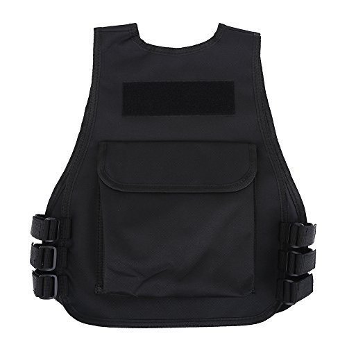 Tbest Chaleco Táctico para Niños, Ejército de Chaleco Niños Táctico Militar Guardia de Seguridad Chaleco Entrenamiento de Combate de Campo CS Vestuario de Protección Vestidos Juegos - Negro(S-Negro)