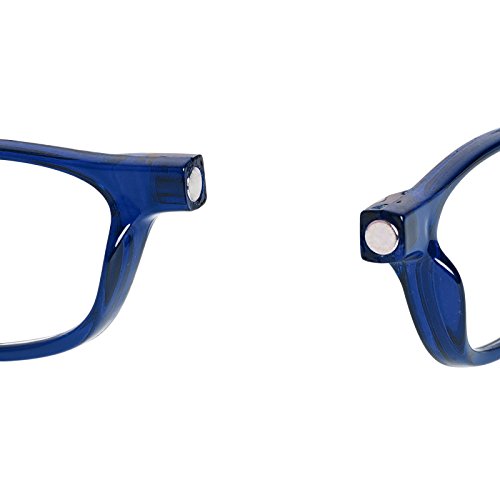 TBOC Gafas de Lectura Presbicia Vista Cansada – Montura Azul Graduadas +1.00 Dioptrías Hombre Mujer Regulables Imantadas Magnéticas Plegables Lentes Aumento Leer Ver Cerca Cuello Cierre Imán