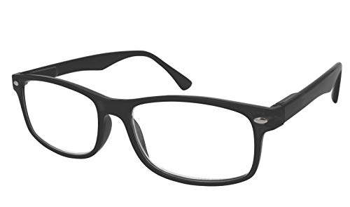 TBOC Gafas de Lectura Presbicia Vista Cansada - (Pack 4 Unidades) Graduadas +4.00 Dioptrías Montura de Pasta Negra Mate Diseño Moda Hombre Mujer Unisex Lentes de Aumento Leer Ver Cerca