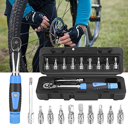 TELAM 2-24 NM Llaves Dinamomé Tricas De Juego, 1/4 De Pulgada Juego De Ciclismo con Enchufe De Clic De ，para Bicicletas Y Motocicletas, con Barra De ExtensióN Y Caja De Almacenamiento Protectora