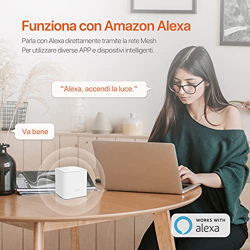 Tenda MW5 Nova - Sistema Mesh WiFi para todo el hogar (paquete de 1, cobertura de doble banda de hasta 300 m², MU-MIMO, control parental, funciona con Alexa)