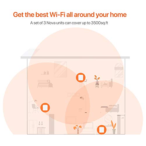 Tenda MW5 Nova - Sistema Mesh WiFi para todo el hogar (paquete de 3, cobertura de doble banda de hasta 300 m², MU-MIMO, control parental, funciona con Alexa)