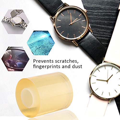 TMISHION Película Protectora de Reloj de 8 cm, Cinta Transparente antiestática Transparente, Cinta Protectora de Reloj Reloj joyería