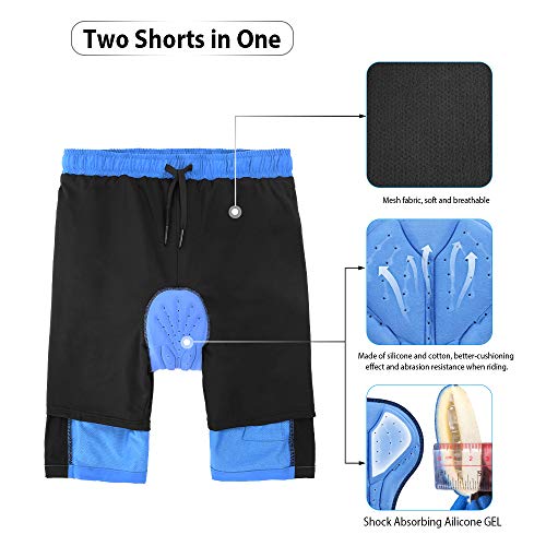 TOM SHOO Pantalones Cortos de MTB, Pantalones Cortos de Ciclismo para Hombre con Acolchados en 3D y 21 Bolsillos para Deporte al Aire Libre y Ciclismo