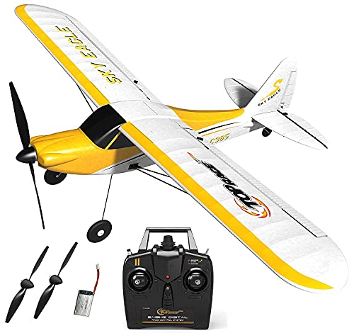 Top Race TR-C385 - Avión de 4 canales con control remoto para adultos y niños, haz rools y bucles, fácil y listo para volar, gran regalo para adultos y niños