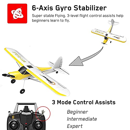 Top Race TR-C385 - Avión de 4 canales con control remoto para adultos y niños, haz rools y bucles, fácil y listo para volar, gran regalo para adultos y niños