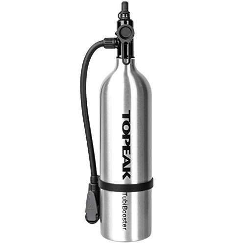 TOPEAK Tubibooster X inflador, Deportes y Aire Libre, Gris, 36 x 11.4 x 8.6 cm cm / 14.2” x 4.5” x 3.4”