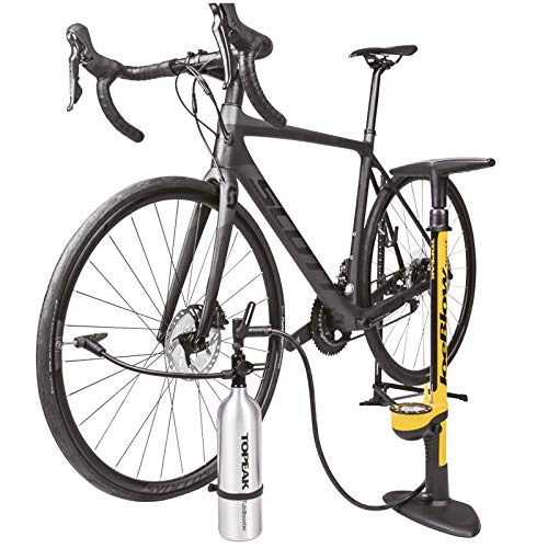 TOPEAK Tubibooster X inflador, Deportes y Aire Libre, Gris, 36 x 11.4 x 8.6 cm cm / 14.2” x 4.5” x 3.4”