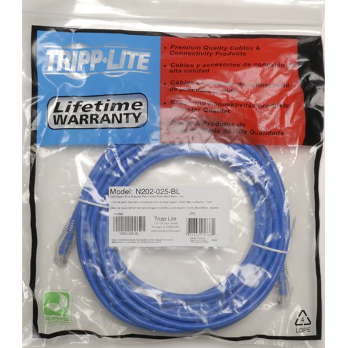 Tripp Lite Cable de conexión sin Enganche de Conductor sólido Cat6 Gigabit (RJ45 M/M) - Azul, 38.10 m (N202-125-BL)