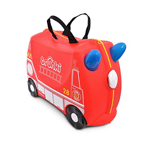 Trunki Maleta niño correpasillos y equipaje de mano infantil: Camión de bomberos Frank (Rojo)