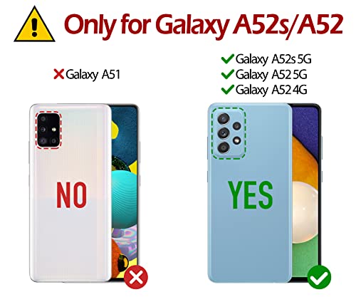 TUCCH Funda Galaxy A52s 5G / A52, Funda Piel con Bloqueo RFID, Cáscara de TPU, Soporte Plegable, Ranura para Tarjeta, Cierre Magnético, Funda con Tapa Libro para Galaxy A52 5G/4G(6.5"), Oro Rosa