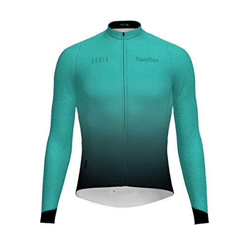 TwoNav - Maillot Ciclismo para Hombre Freedom to Discover - Manga Larga (L), Turquesa