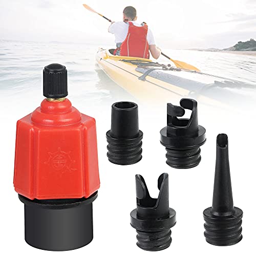 UCNOGIM Adaptador Paddle Surf Adaptador Compresor Piezas de Válvula Sup 4 Boquillas Diferentes Adaptador Inflador Eléctrica para Tabla de Paddle Surf Kayak Barca Hinchable Colchón Flotadores Piscinas