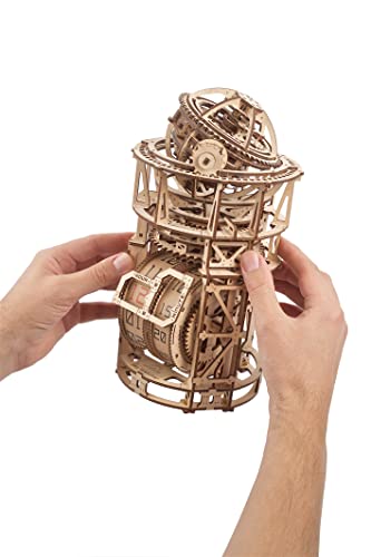 UGEARS Reloj Tourbillon Astronómico de Sobremesa - Maquetas Madera Puzzles 3D - Maquetas para Construir Adultos - Maquetas para Montar Steampunk Reloj Escritorio Puzzle 3D - Relojes De Madera