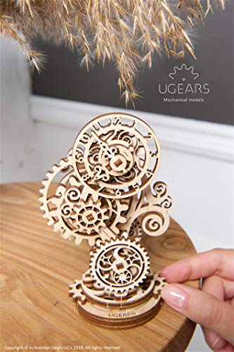 UGEARS Steampunk Reloj - 3D Rompecabezas de Madera - Juego de construcción de Reloj de Madera Modelo mecánico - Kit Modelo de Bricolaje para Adultos Niños y niños - Hermosos Muebles para el hogar