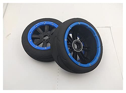 UGUTER 1/10 RC Tires Rueda de Carretera súper o Trasera Delantera o retroiluminación Slick Slick Slick Set para 1/5 Madmax HPI Rofun KM Piezas de Juguete de Coche Baja 5B RC RC Wheels