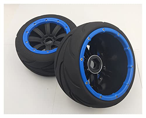 UGUTER 1/10 RC Tires Rueda de Carretera súper o Trasera Delantera o retroiluminación Slick Slick Slick Set para 1/5 Madmax HPI Rofun KM Piezas de Juguete de Coche Baja 5B RC RC Wheels