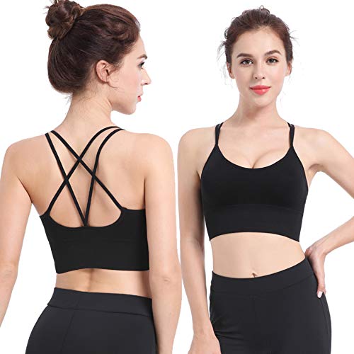 UMIPUBO Sujetador de Camisola para Mujer Sujetador de Tubo de Cuello V Banda Bralette sin Costuras Sujetador de Dormir Sujetador Deportivo Ropa Interior con Tirantes Elásticos (B, XL)