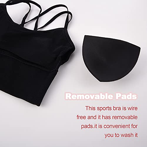 UMIPUBO Sujetador de Camisola para Mujer Sujetador de Tubo de Cuello V Banda Bralette sin Costuras Sujetador de Dormir Sujetador Deportivo Ropa Interior con Tirantes Elásticos (B, XL)