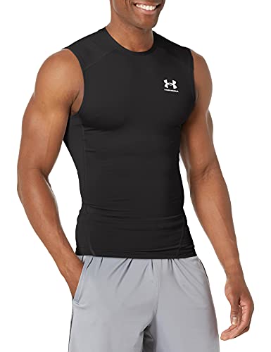 Under Armour UA HG Armour Comp SL Camiseta para Hombre, Negro (Black/White), L