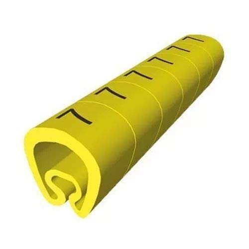 Unex 1812-A PVC Plastificado Señalizadores Precortados para 4mm to 8mm Cableados, Amarillo Color, A Carta, Paquete de 1000