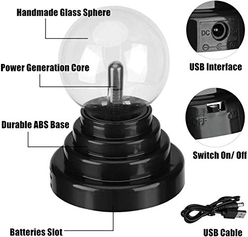 USB/Batería de Energía Táctil Sensible Bola de Plasma Mágica Lámpara de Esfera Globo de la Novedad Juguete Decoración del Hogar Luz