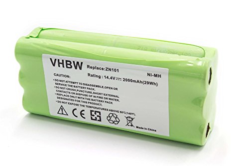 vhbw NiMH batería 2000mAh (14.4V) para robot autónomo de limpieza Dirt Devil Fusion M611, Libero, M606, M606-1, M606-2, M606-3, M606-4, M607