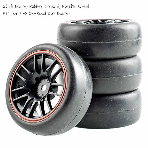 VIKEP Los Juegos de Ruedas de los neumáticos de Carreras Slick Aptos para HSP HPI 1/10 1:10 Coche de Turismo RC 9068-6018