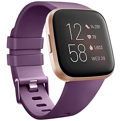 Wanme Compatible con Fitbit Versa 2 Correa Silicona Suave Ajustable Deportivo Pulsera de Reemplazo Compatible para Fitbit Versa 2 SE Mujeres y Hombres Pequeño Grande (S, 06 Púrpura)