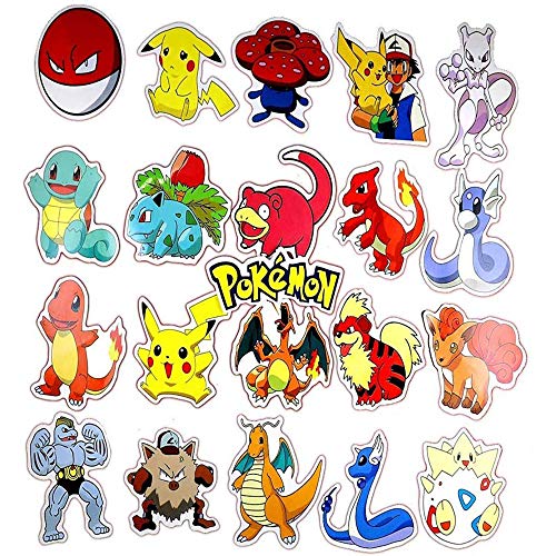 WayOuter Pokémon Pegatinas 80pcs Únicas y Frescas para Niños Adolescentes Portátil Guitarra Patinetas de Viaje Pegatinas Impermeables