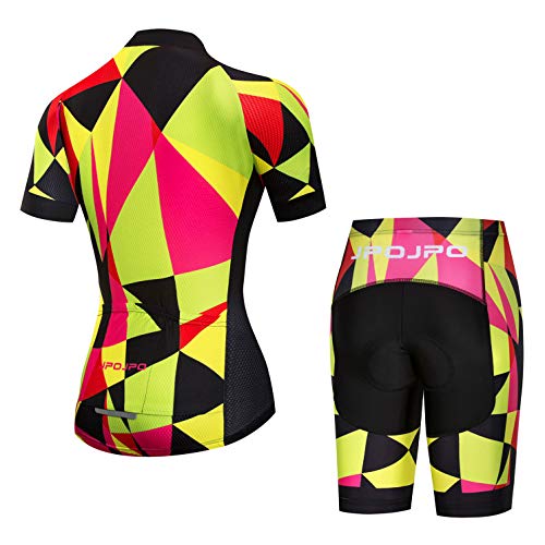 weimostar Ciclismo Jersey set mujeres bike jersey pantalones cortos traje acolchado señoras MTb top inferior camisas Road Mountain Bicicletas ropa uniforme verano carreras blusa mujer verde rojo XL