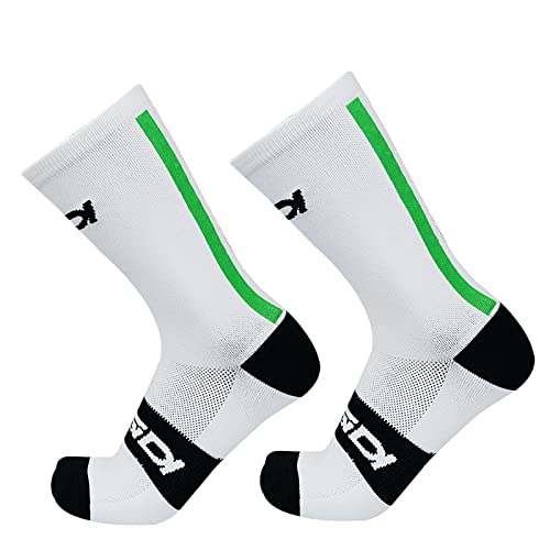 WERWER Calcetines de Ciclismo Hombres Mujeres Competición Profesional Calcetines Deportivos Calcetines de Bicicletas de Carretera al Aire Libre Calcetines de Ciclismo (Color : TW White, Size : 39-45)