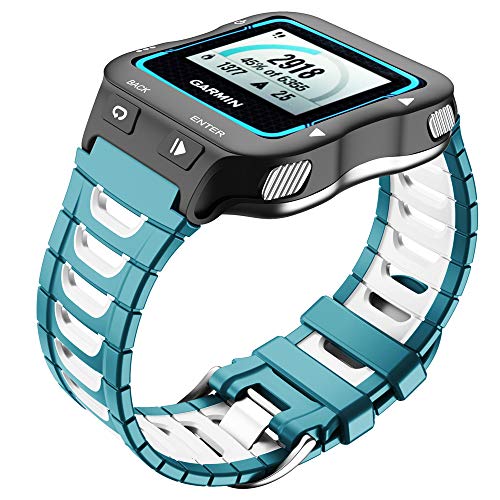 WIIKAI Correa de Repuesto para Reloj, Compatible con Garmin Forerunner 920XT, Correa de Reloj de Silicona (Azul Verde)…