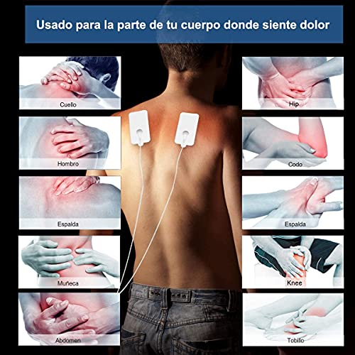 Wolady Masajeador Electroestimulador Digital EMS TENS Masaje Recargable 16 Modo 2 Canales Masajeador Portatil Estimulador Eléctrico Muscular Aliviar Dolor Espalda Cuello Hombro