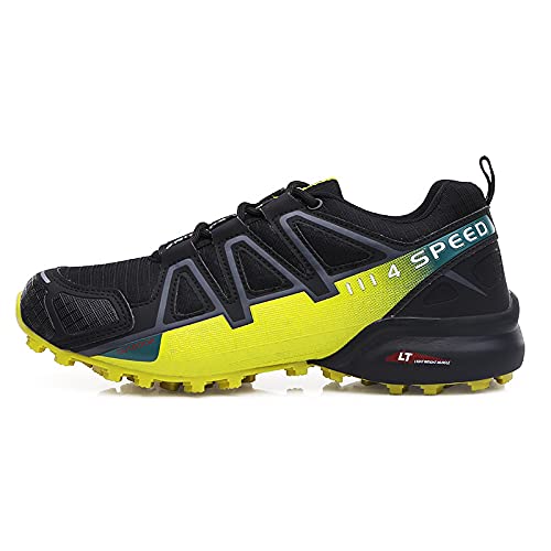 WYUKN Calzado de Ciclismo Hombre, Zapatillas De Ciclismo MTB para Hombres Y Mujeres Zapatillas Deportivas para Bicicleta Al Aire Libre,blackyellow-43EU