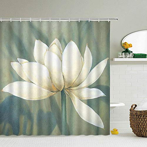 XCBN Cortinas de Ducha con diseño de Flores, Cortinas de baño, Impermeables, impresión 3D, Tela de decoración, Alfombra de Pantalla de baño A10 90x180cm