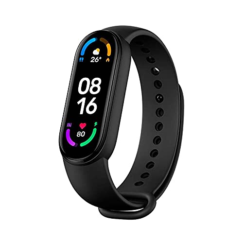 Xiaomi Mi Band 6, Pulsera Inteligente de Actividad,Monitores de Actividad, Fitness Tracker,Pantalla Completa de 1,56",Negro( Versión Global)