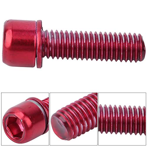 Yagosodee Tallo de la bicicleta Tornillo Bike Perno con distancia para bicicleta de aleación de titanio Dirección parte del manillar M5 x 18 mm (rojo)