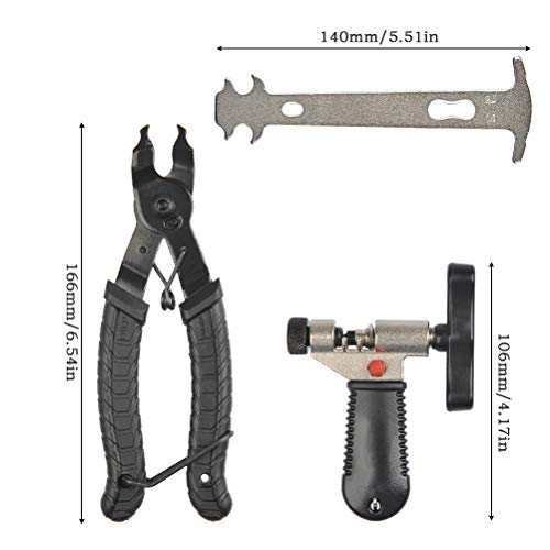 YOTINO Kit Herramientas Bicicleta 3 Piezas Herramienta Cadena, Alicates de Cadenas Bici + Herramienta la Cadena + Regla de la Cadena | Universal Reparacion Bicicleta para Velocidades Cadena