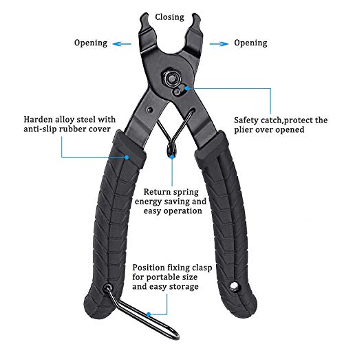 YOTINO Kit Herramientas Bicicleta 3 Piezas Herramienta Cadena, Alicates de Cadenas Bici + Herramienta la Cadena + Regla de la Cadena | Universal Reparacion Bicicleta para Velocidades Cadena