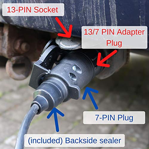 Your Day Mate Adaptador de 7 Pines para conexión de Remolque y Caravana, Conector de Tornillo Estándar ISO 11446, Conexión de Enchufe de 7 Pines, Adaptador de Enchufe de 7 Pines para Remolque 12 V