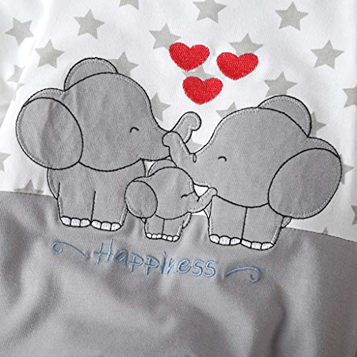 YWLINK Bebé Pelele De Manga Larga Mono Unisex Mameluco Infantil De AlgodóN para Letra De Elefante Bebé De Dibujos Animados ReciéN Nacido Pijama De Body para NiñOs PequeñOs Ropa para Dormir