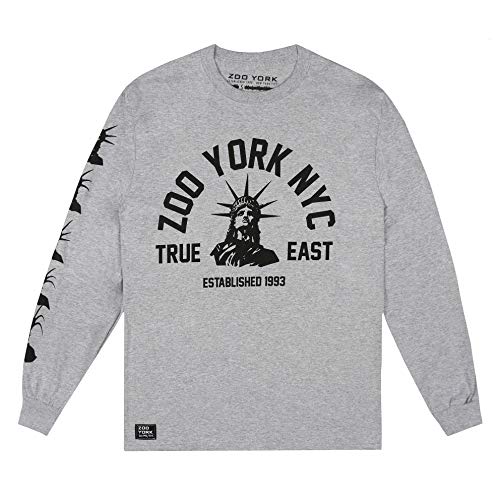 Zoo York Wrapped Statue Long Sleeve Camiseta, Heather Grey, Small para Hombre